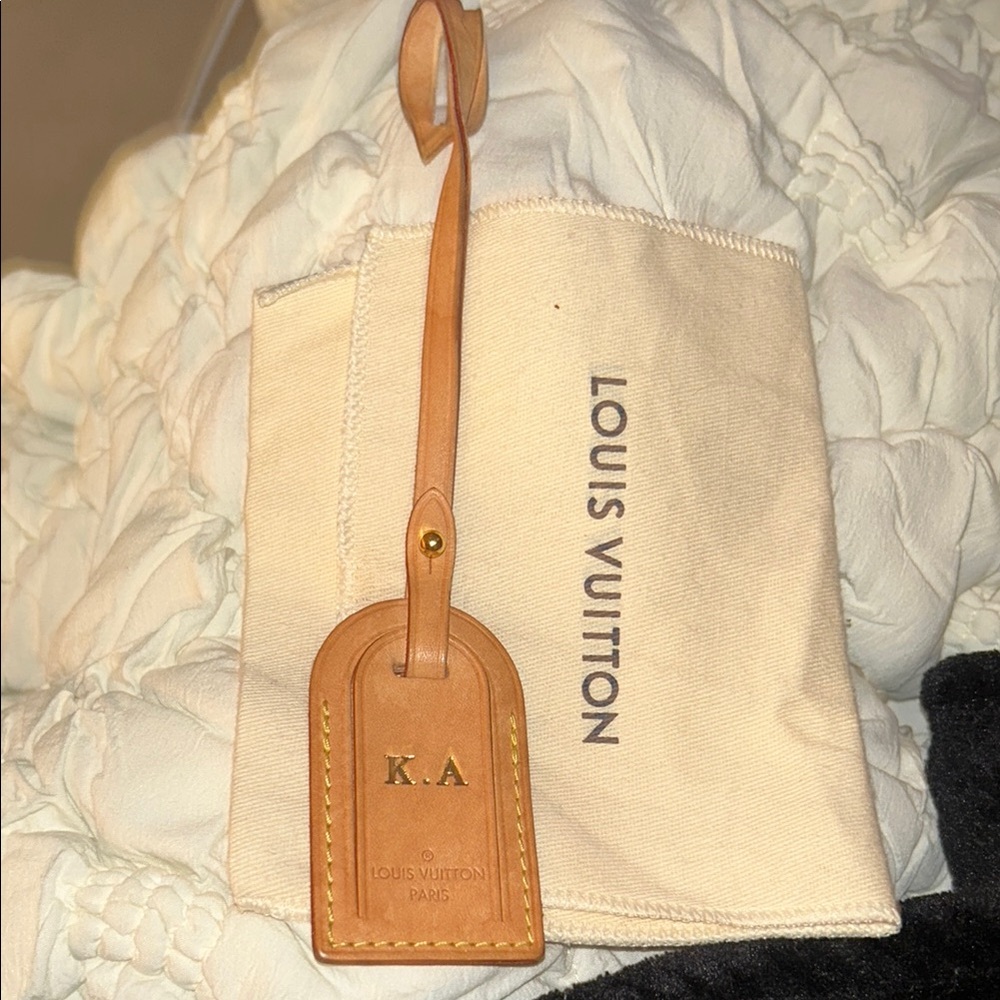 Louis Vuitton Tan Leather Luggage Tag